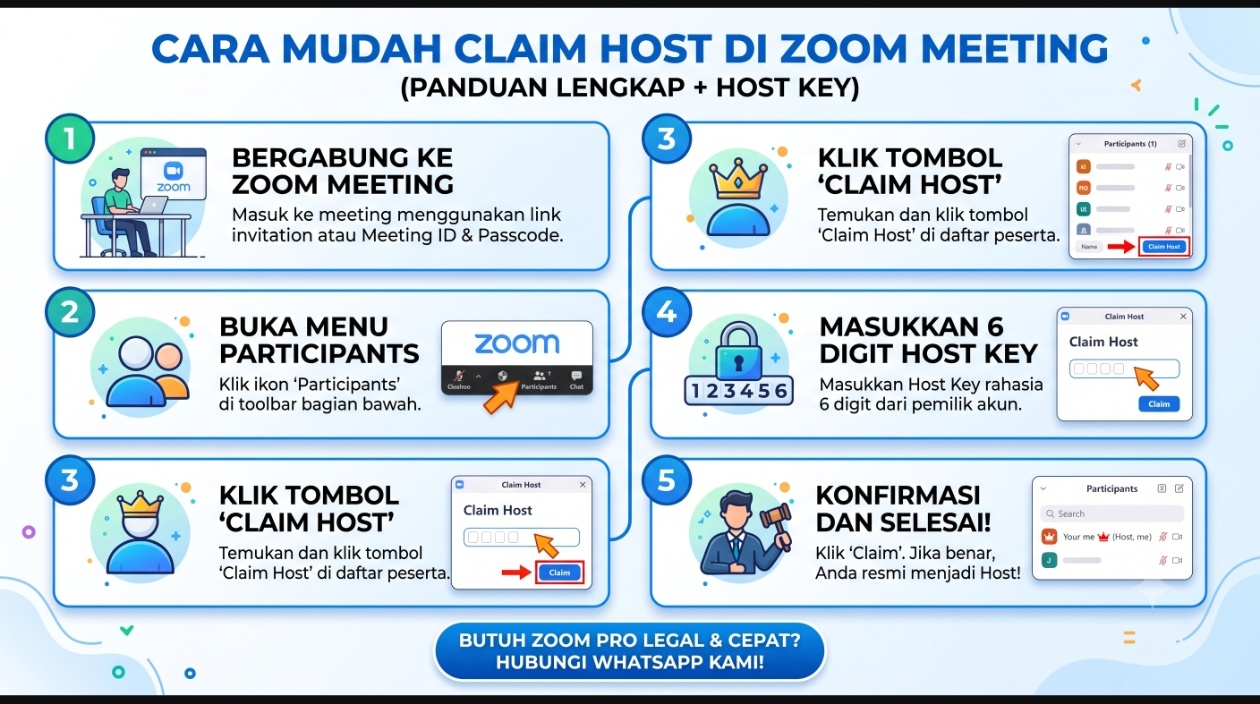 Cara Claim Host di Zoom Meeting